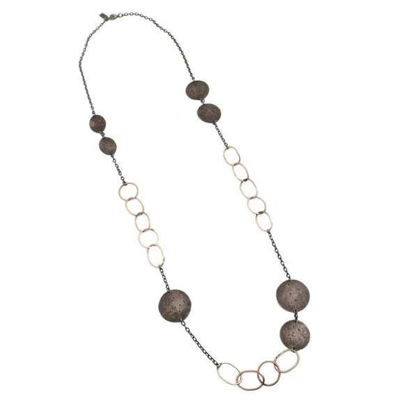 JAI by JOHN HARDY 925 sterling Hammered disc station necklace